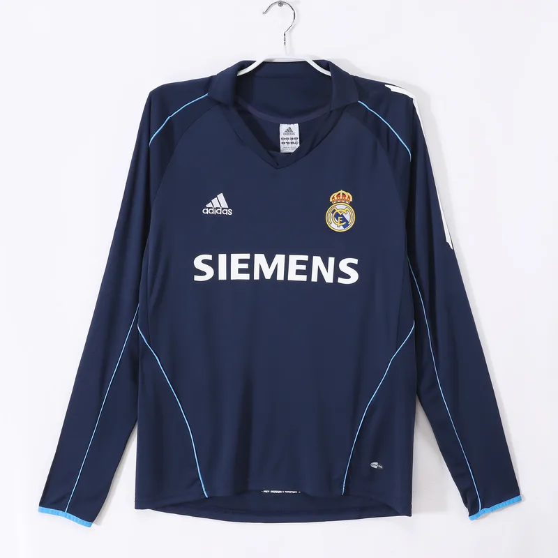 Camiseta Real Madrid 2005/06 VISITANTE MANGA LARGA VERSION FAN